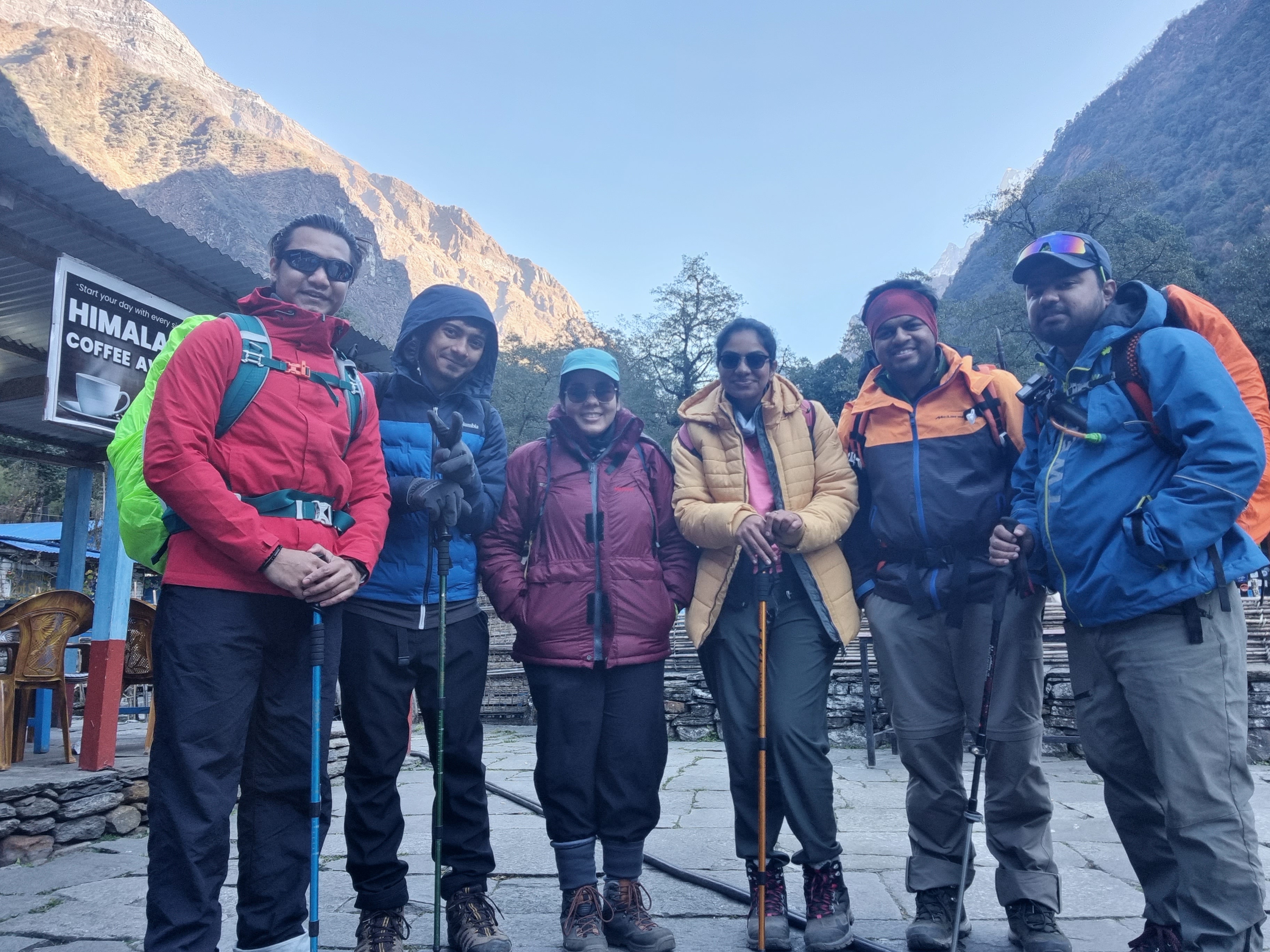 Garvika with the ABC trekking group