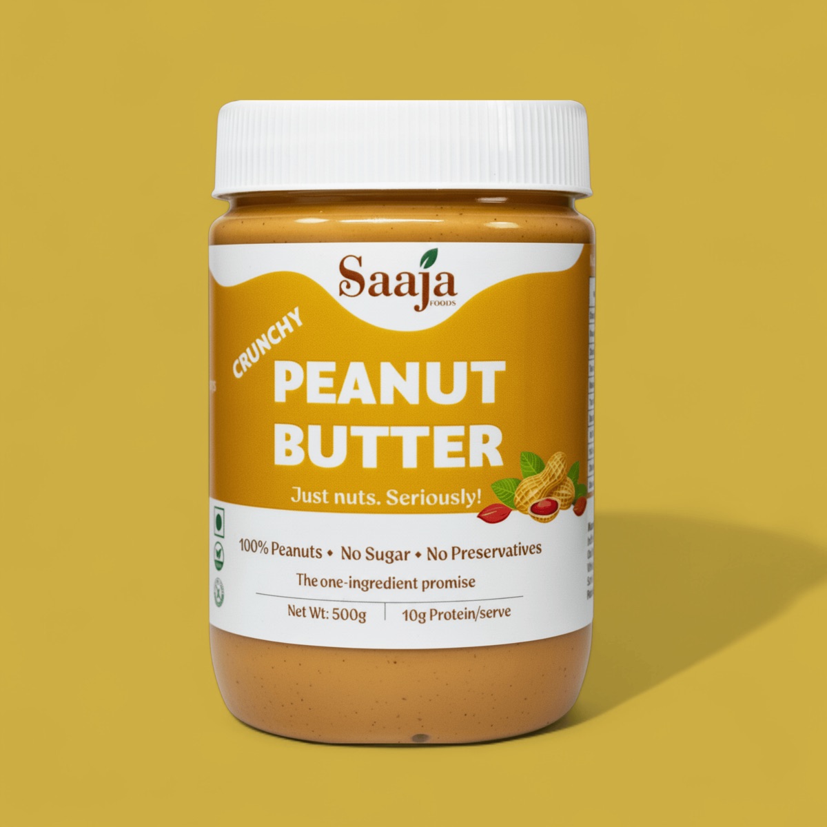 Saaja crunchy peanut butter, 500 g