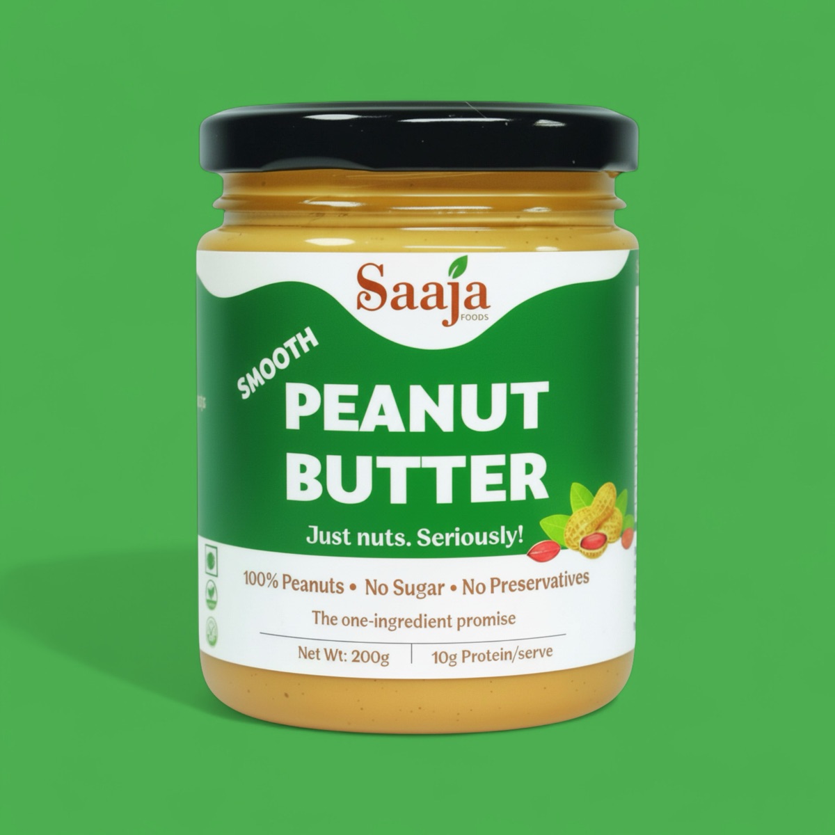Saaja smooth peanut butter, 200 g